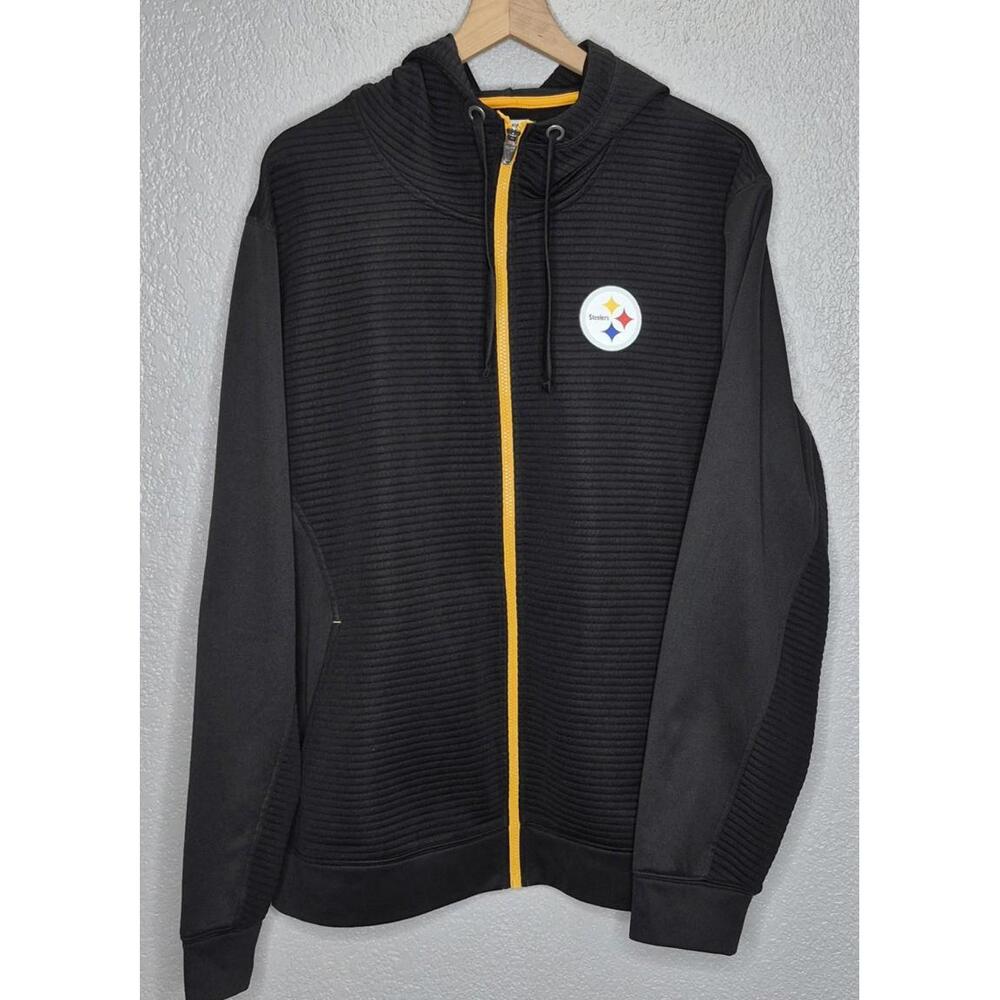 Pittsburgh Steelers NFL Team Apparel Mens XL Full Zip Hoodie Black TX3 Warm